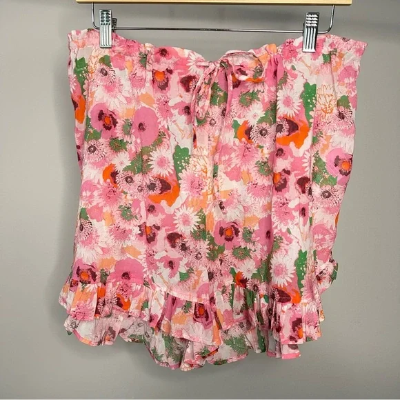 NWT GANNI 100% Organic Cotton Ruffle Shorts in Sugar Plum Size 40 / Size… - Picture 2 of 10